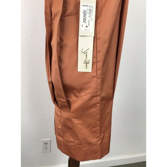 Max Azria Pleated Bodycon Tank Dress Rust - Picture 8 of 12